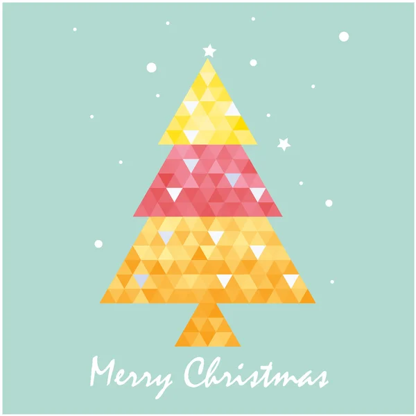 Weihnachtspostkarte Vorlage mit Weihnachtsbaum . — Stockvektor