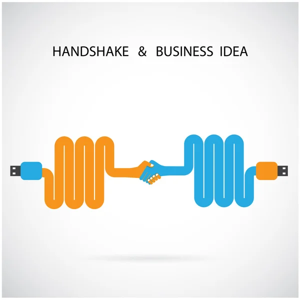 Handshake plantilla de diseño de signo abstracto. Conce creativo de negocios — Archivo Imágenes Vectoriales