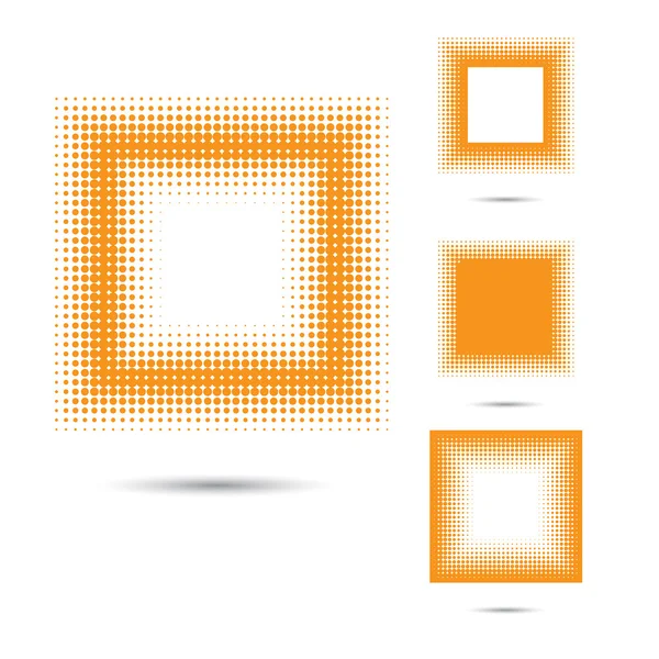 Conjunto de elementos abstractos de diseño de medio tono, forma cuadrada . — Archivo Imágenes Vectoriales