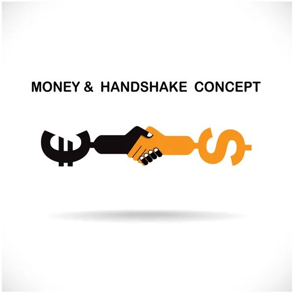 Zakelijke partners schudden handen als een symbool van eenheid, handdruk — Stockvector