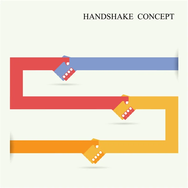 Handshake abstrato modelo de design de vetor de sinal. Criativ de negócios — Vetor de Stock
