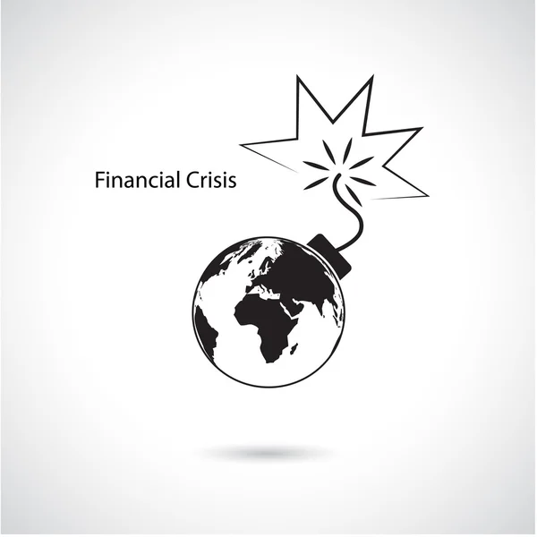 Παγκόσμια χρηματοπιστωτική και οικονομική κρίση, παγκόσμια επιχειρηματική ιδέα. — Διανυσματικό Αρχείο