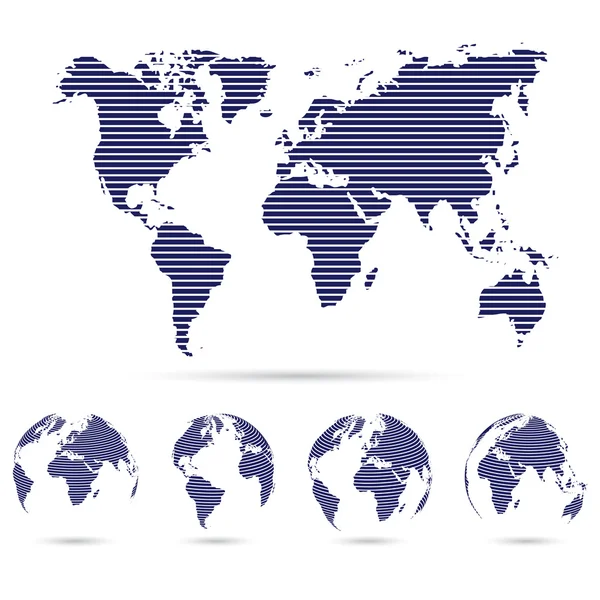 一連のストリップ世界地図、教育およびビジネス背景協奏曲 — ストックベクタ