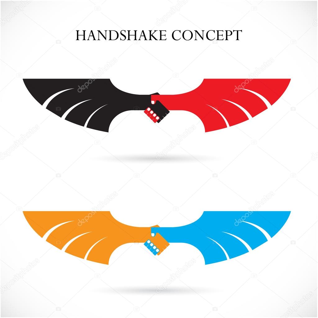 Handshake abstract design concept template. Business creative lo