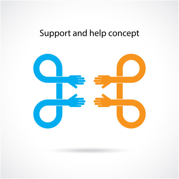 Support and help concept, teamwork hands concept, handshake conc