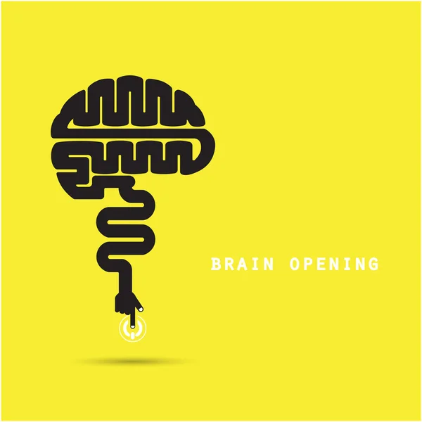 Concepto de apertura cerebral.Diseño del logotipo del vector abstracto del cerebro creativo — Archivo Imágenes Vectoriales