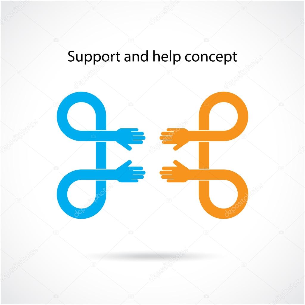 Support and help concept, teamwork hands concept, handshake conc