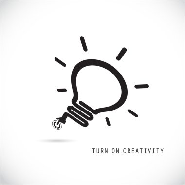 Turn on Creative light bulb concept. Business idea and education