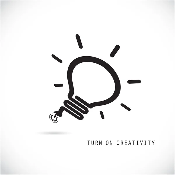 Kreatives Glühbirnenkonzept einschalten. Geschäftsidee und Ausbildung — Stockvektor