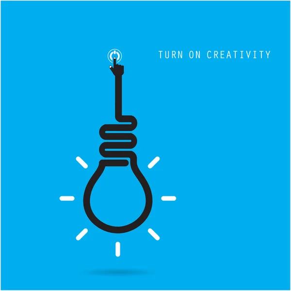 Ligue o conceito de lâmpada criativa.Idéia de negócios e educação — Vetor de Stock