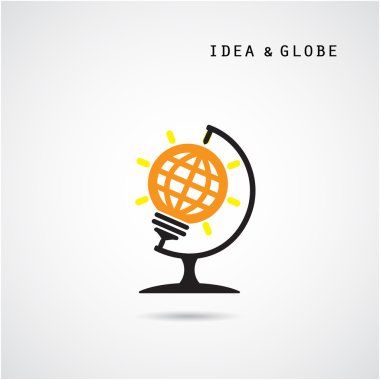 Creative bulb abstract vector logo design and globe sign. clipart