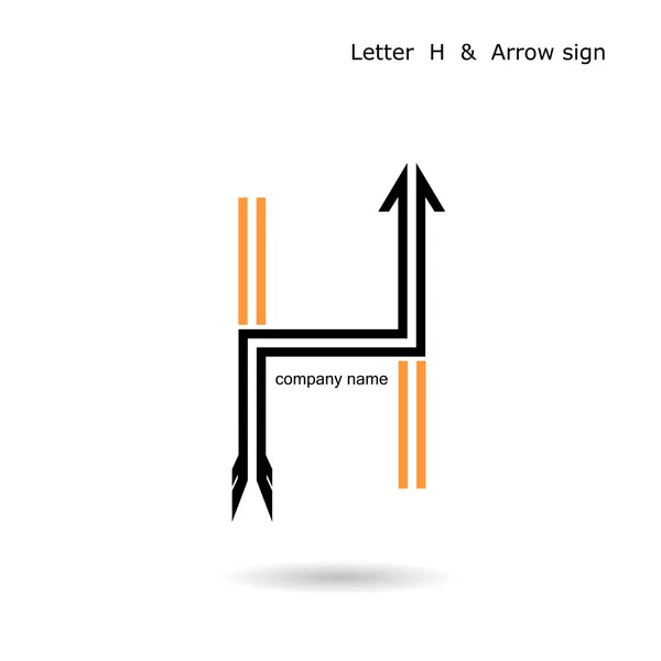 Kreatywnych list H ikona logo streszczenie szablon wektor. — Wektor stockowy
