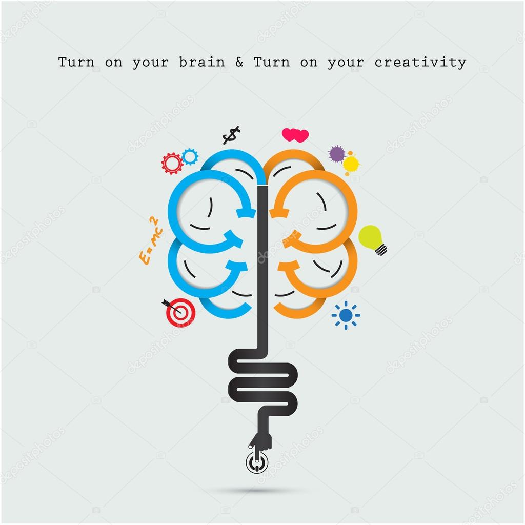 Brain opening concept.Creative brain abstract vector logo design template. Corporate business industrial creative logotype symbol.Vector illustration