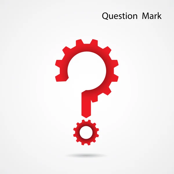 Gear question mark on background. Education and industrial conce — Stock Vector