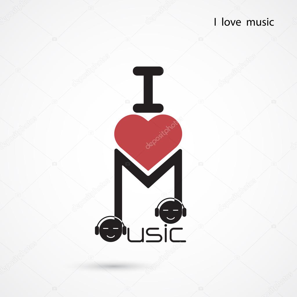 Creative music note abstract vector logo design. Musical creative logotype symbol. I love music concept. Vector illustration