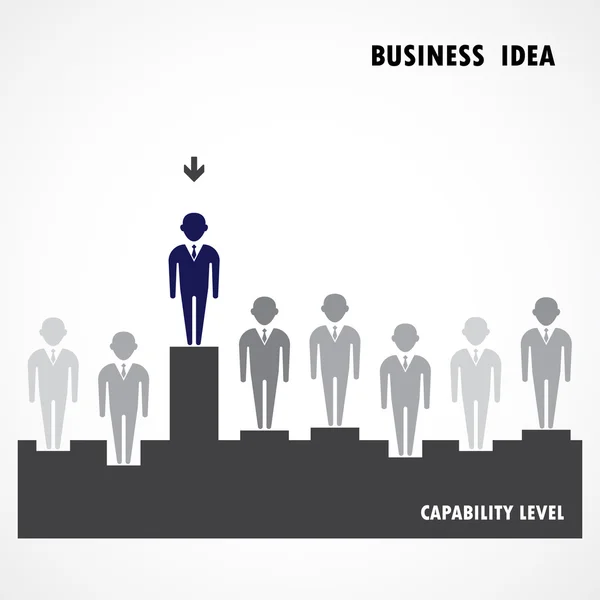 ビジネスマンは、群衆から立っています。ビジネスのアイデア、能力 — ストックベクタ