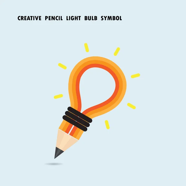 Potlood en lamp op achtergrond. Onderwijs concept. — Stockvector