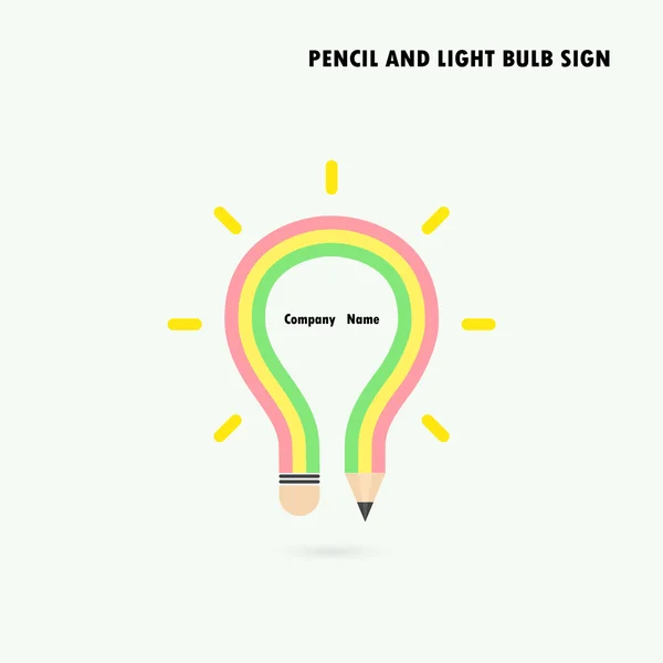 ดินสอและหลอดไฟบนพื้นหลัง แนวคิดการศึกษา . — ภาพเวกเตอร์สต็อก