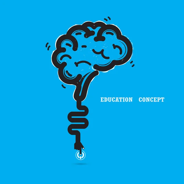 Concepto de apertura cerebral.Diseño del logotipo del vector abstracto del cerebro creativo — Vector de stock