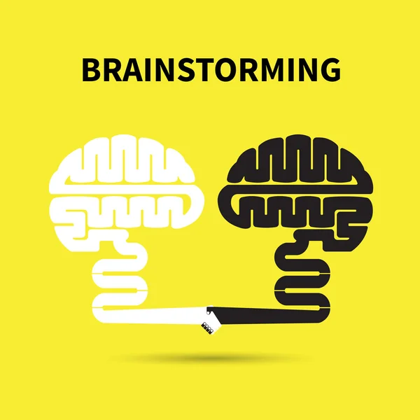 Brainstormen concept. Creatieve hersenen abstract vector logo ontwerp — Stockvector