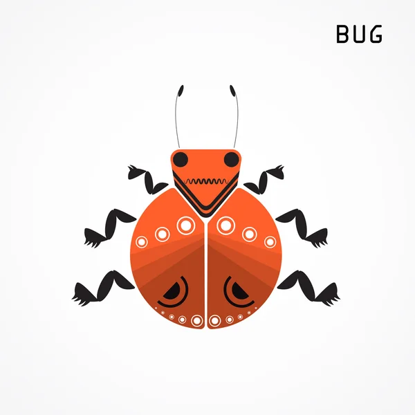 Signo de error. Icono de insecto . — Vector de stock