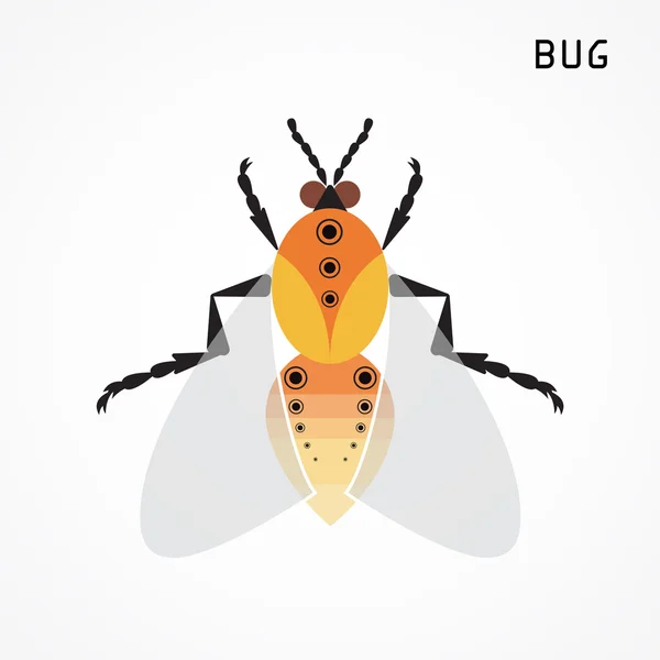 Signo de error. Icono de insecto . — Vector de stock
