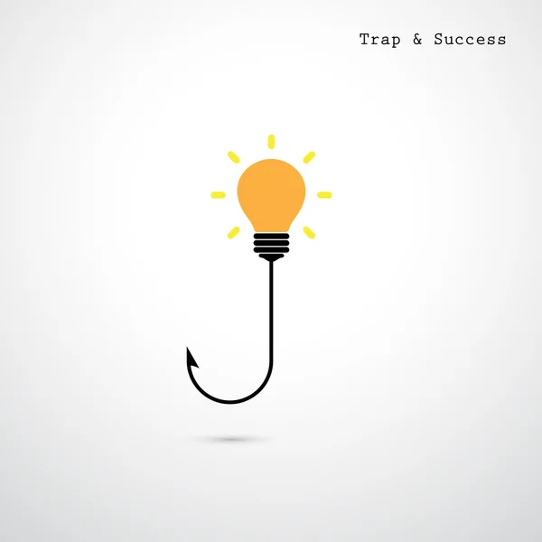 Ganchos e lâmpadas. Armadilha e conceito de sucesso. Idéia empresarial . — Vetor de Stock