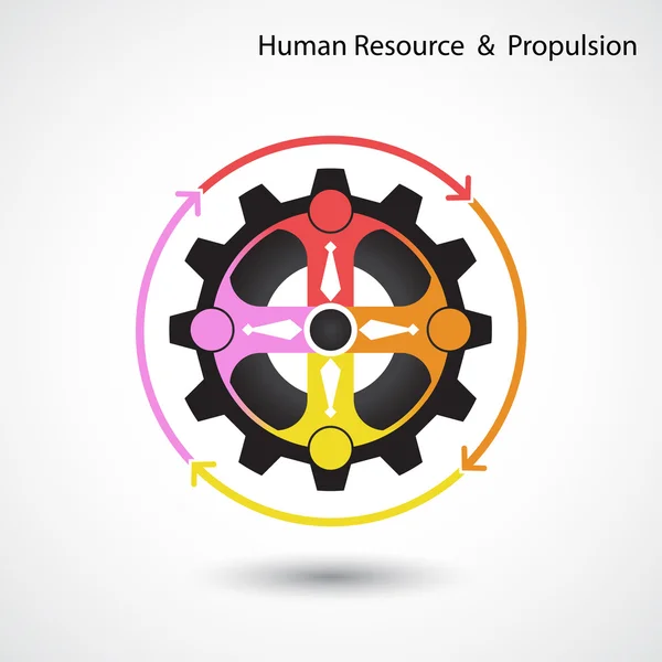 Recursos humanos y negocio & concepto de propulsión industrial . — Vector de stock