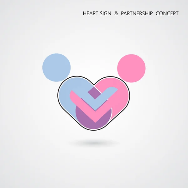 Creative heart shape and human symbol with business concept. - Stok Vektor