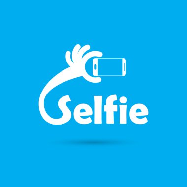 akıllı telefon kavram simgesine selfie portre fotoğraf çekiyorum. selfie