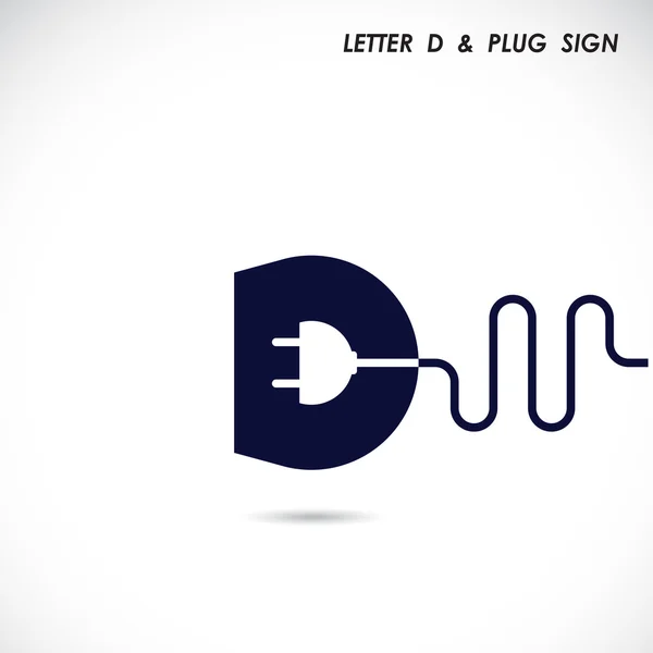 Kreative Buchstabe d Symbol abstrakt Logo Design Vektor-Vorlage mit — Stockvektor