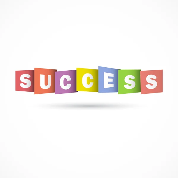 "SUCCESS" Overlapping Letters Vector Icon. Creative Vector Typog — Stock Vector