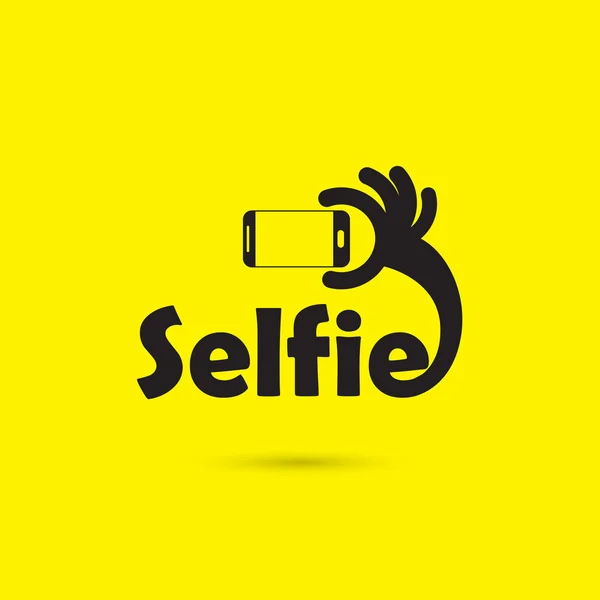 Tomando foto de retrato de selfie en el icono del concepto de teléfono inteligente. Selfie. — Vector de stock