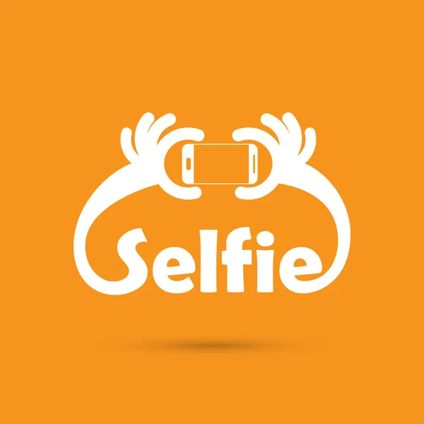 Nemen van selfie Portretfoto op slimme telefoon concept pictogram. selfie — Stockvector