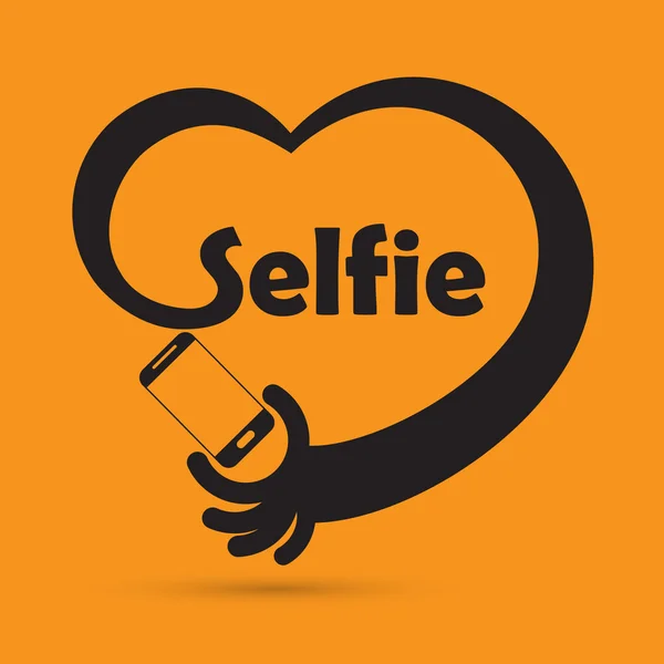 Nemen van selfie Portretfoto op slimme telefoon concept pictogram. selfie — Stockvector