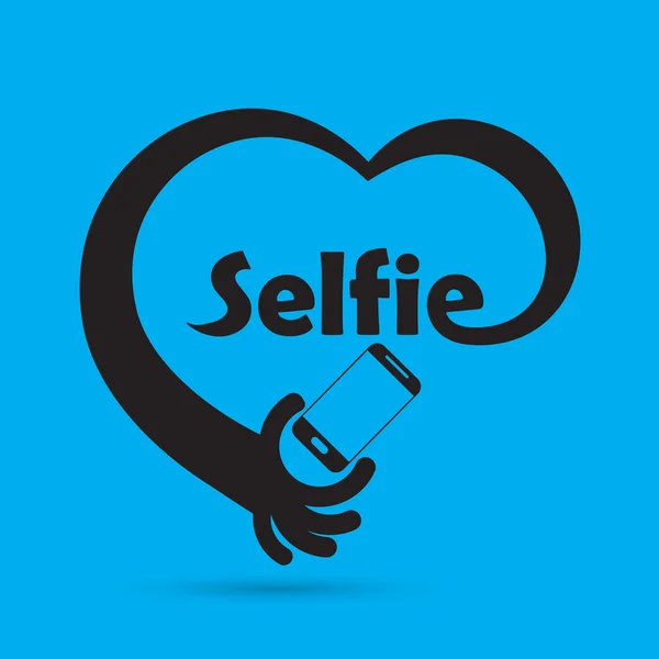 Nemen van selfie Portretfoto op slimme telefoon concept pictogram. selfie — Stockvector