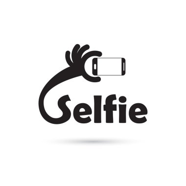 akıllı telefon kavram simgesine selfie portre fotoğraf çekiyorum. selfie