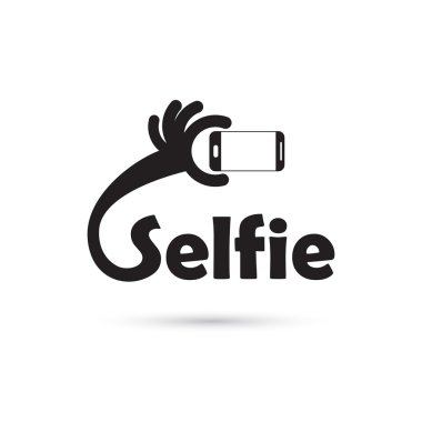 Taking selfie portrait photo on smart phone concept icon. Selfie clipart