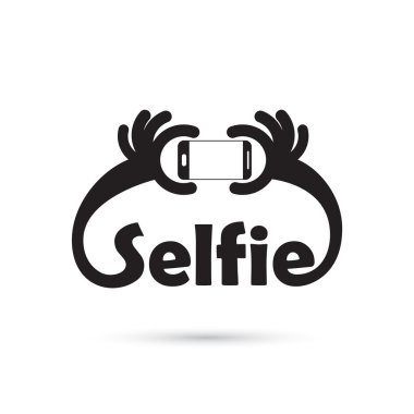 akıllı telefon kavram simgesine selfie portre fotoğraf çekiyorum. selfie