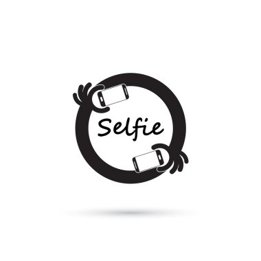 akıllı telefon kavram simgesine selfie portre fotoğraf çekiyorum. selfie