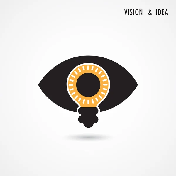 Vision et idées signe, icône de l'oeil, symbole de l'ampoule, conce d'affaires — Image vectorielle