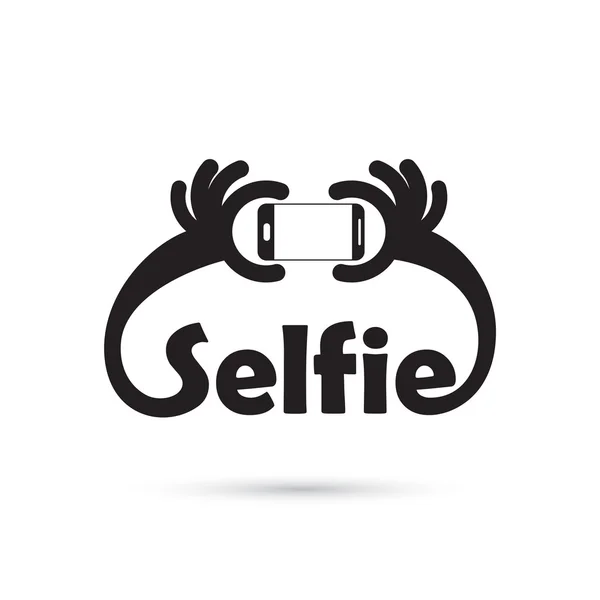 Nemen van selfie Portretfoto op slimme telefoon concept pictogram. selfie — Stockvector