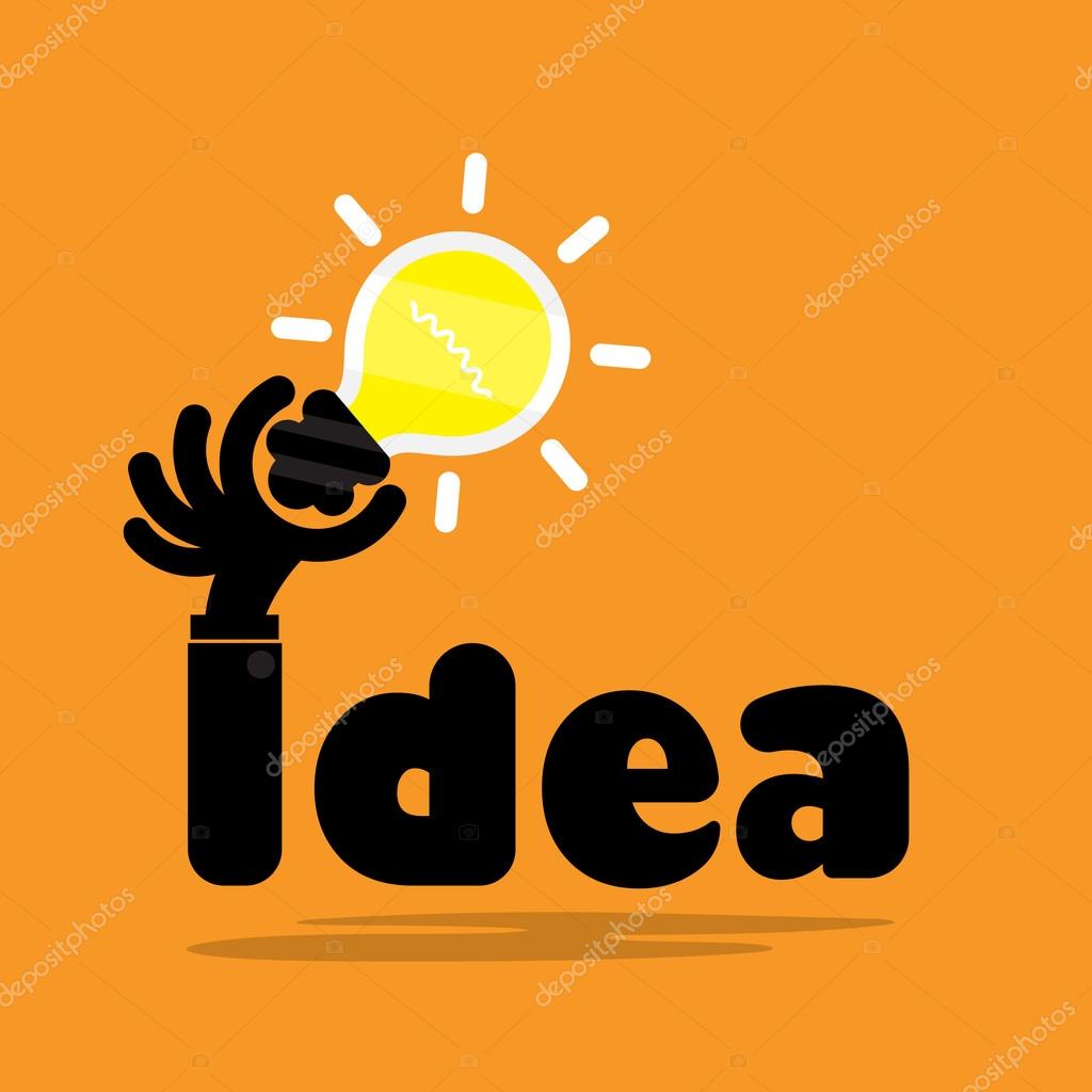 Creative bulb light idea,flat design.Concept of ideas inspiration, innovation, invention, effective thinking, knowledge and education. Business and concept and businessman hand.Vector illustration