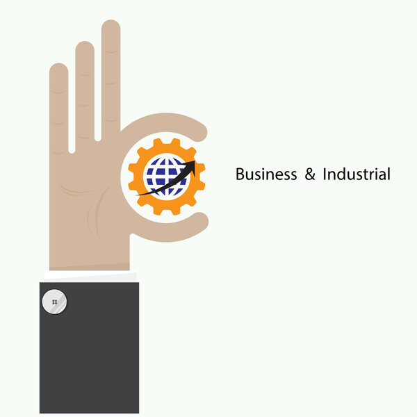 Businessman hand shows target symbol as business concept. Ok han