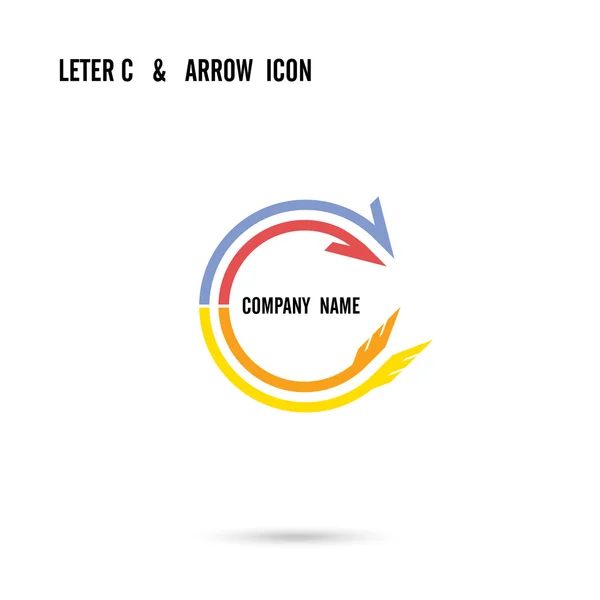 Creative letter C icon abstract logo design vector template. — Stock Vector