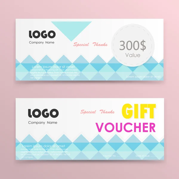 Gift voucher background or certificate coupon template — Stock Vector