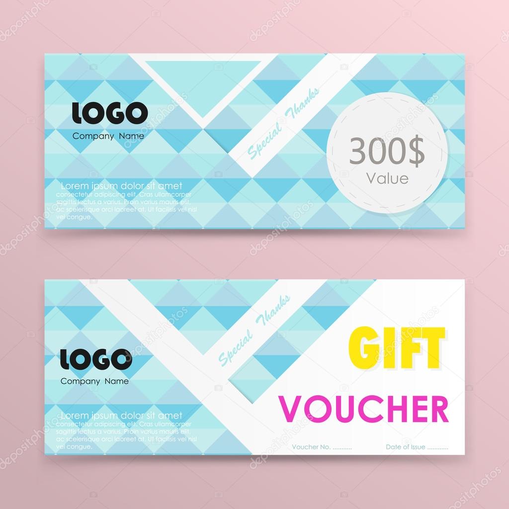 Gift voucher background or certificate coupon template with clean premium modern pattern design.Vector illustration
