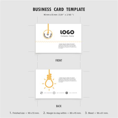 Abstract Creative Business Cards Design Template, Size 90mmx55mm clipart