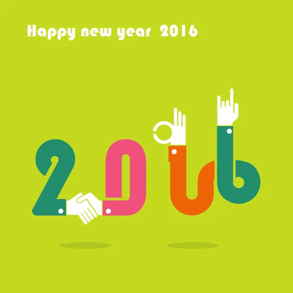 Happy New Year 2016.Colorful greeting card design.Vector illustr — Stock Vector