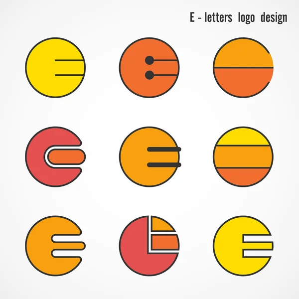 Kreatív E BETŰ ikon absztrakt logó vektoros tervezősablon. Co — Stock Vector